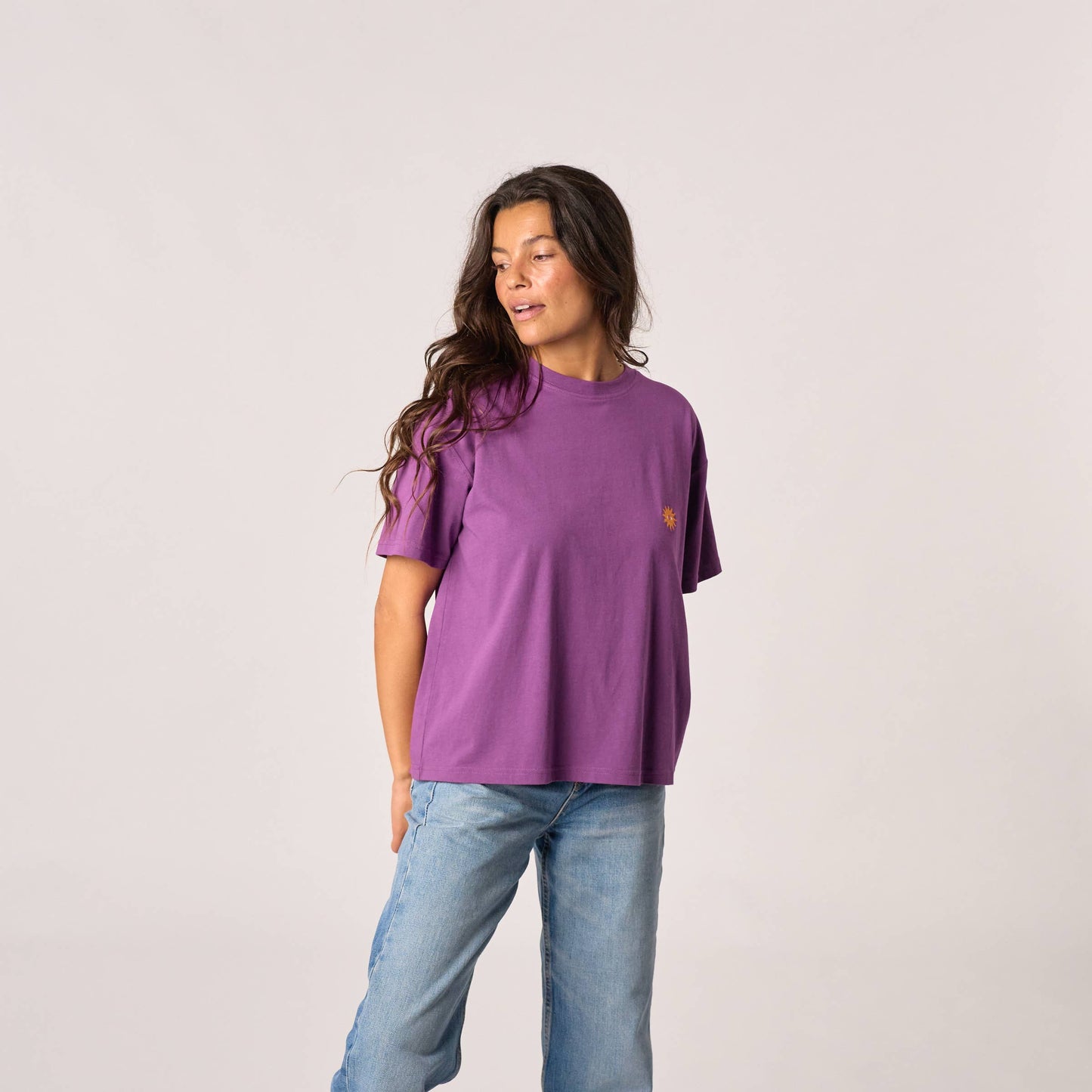 Damen T-Shirt Bio-Baumwolle Violett Größe L – BILLYBELT