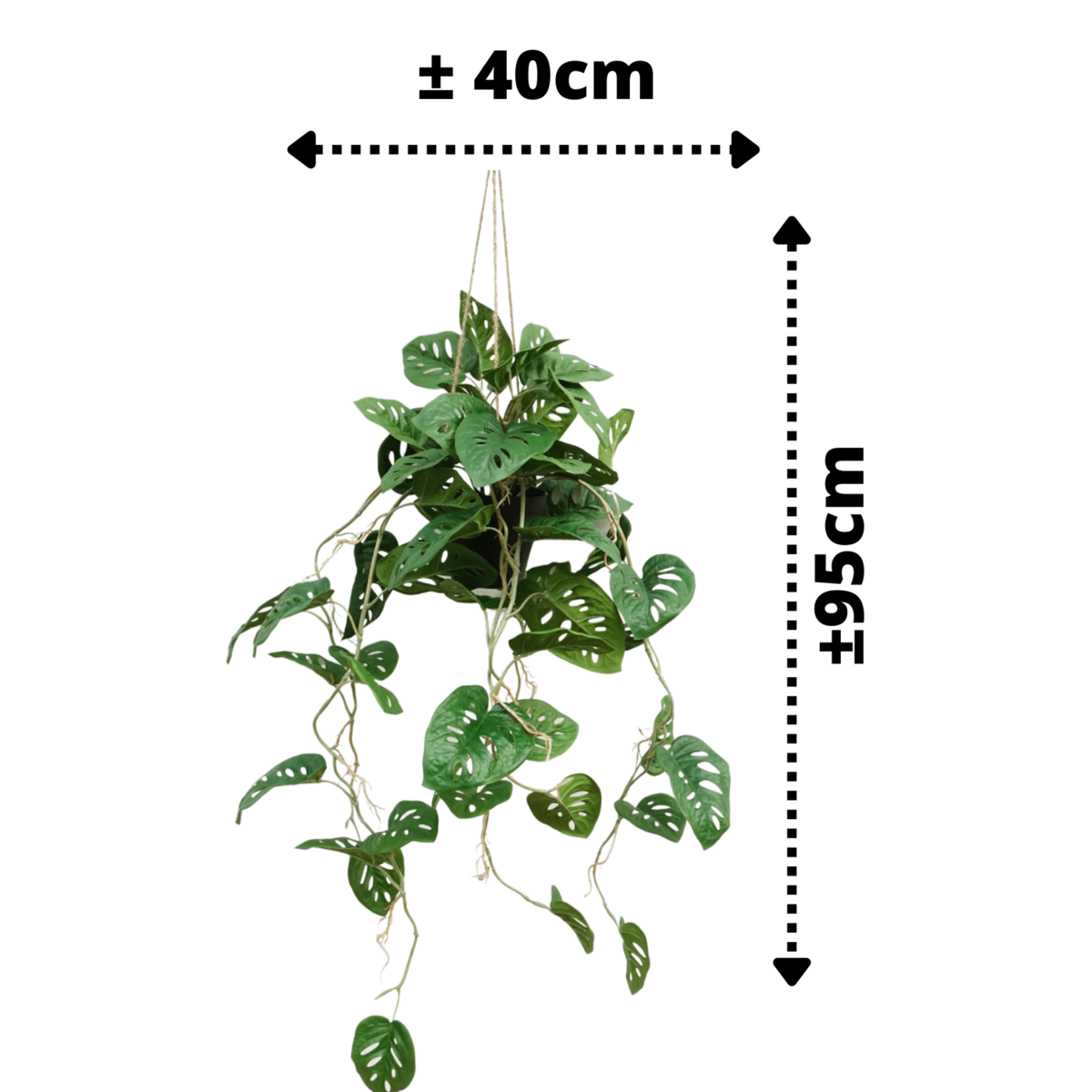 Künstliche Hängepflanze Monstera Monkey Bush, 95 cm