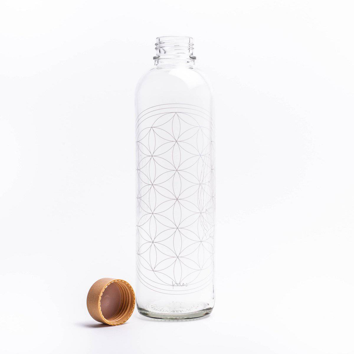 CARRY Bottle FLOWER OF LIFE 1,0 l Glasflasche - Energie, Harmonie und Schutz - HOLE-X-WORLD