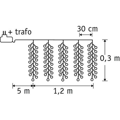 Eiszapfenbeleuchtung mit 130 LED-Lichtern – L120 cm – klassisches Weiß