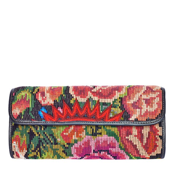 Boho-Clutch-Tasche | Blumenrot