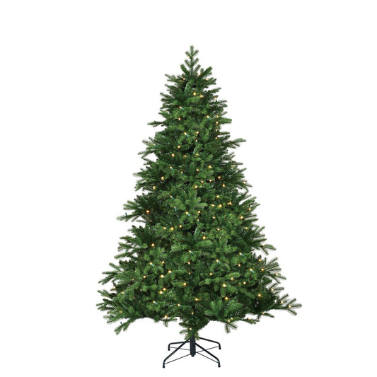 Brampton Künstlicher Weihnachtsbaum mit LED-Beleuchtung – H215 x Ø142 cm – Grün