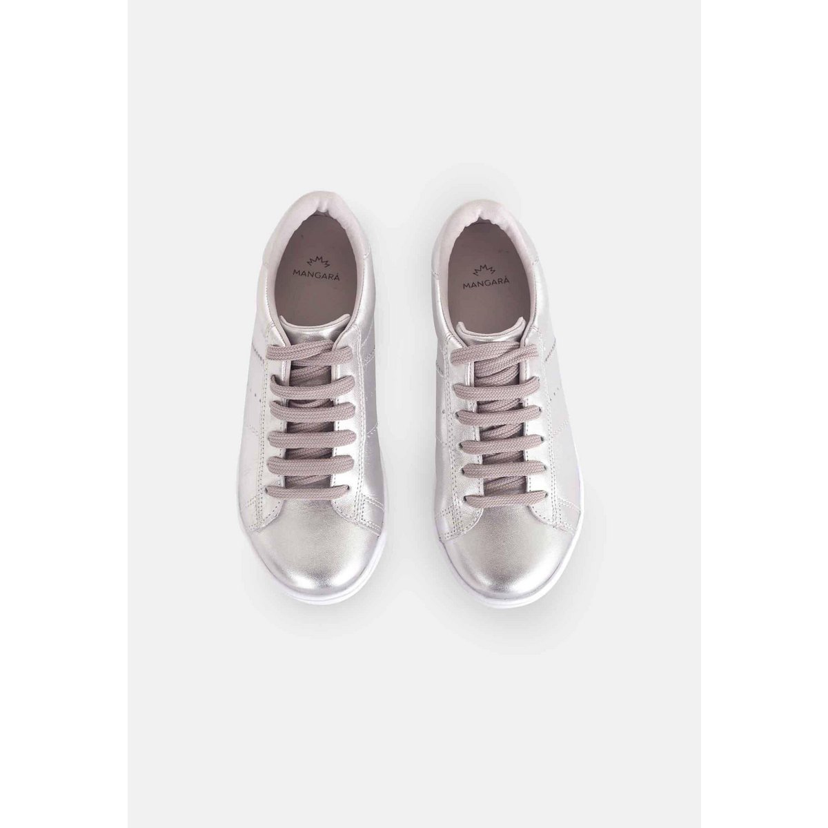 Ledersneaker für Damen – Metallic-Gold und Silber