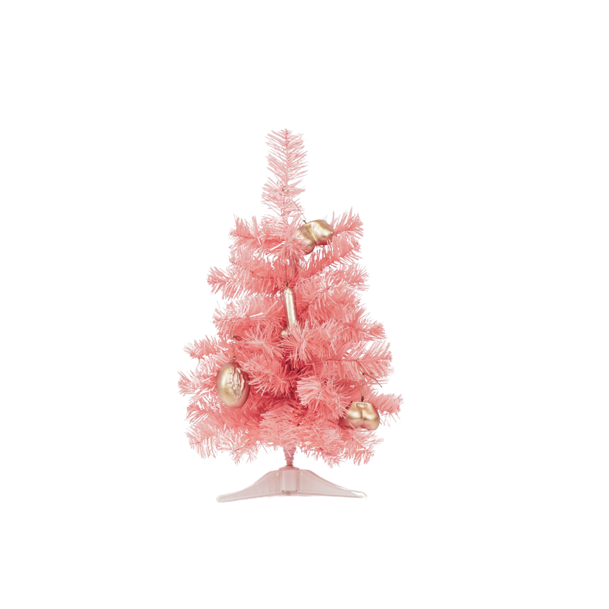 Rosa Weihnachtsbaum mit LED – Der Hingucker für die Feiertage – Weihnachtsbaum mit LED-Lichtern – Rosa – 50 cm - HOLE-X-WORLD