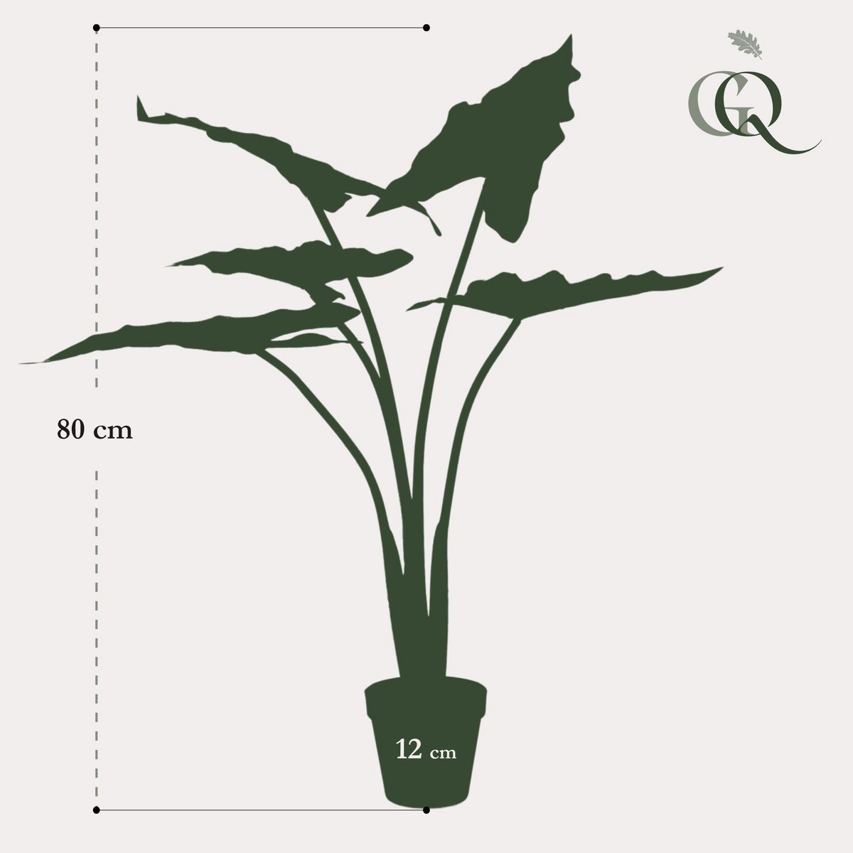 Künstliche Pflanze - Alocasia Frydek - Elefantenohr - 80 cm