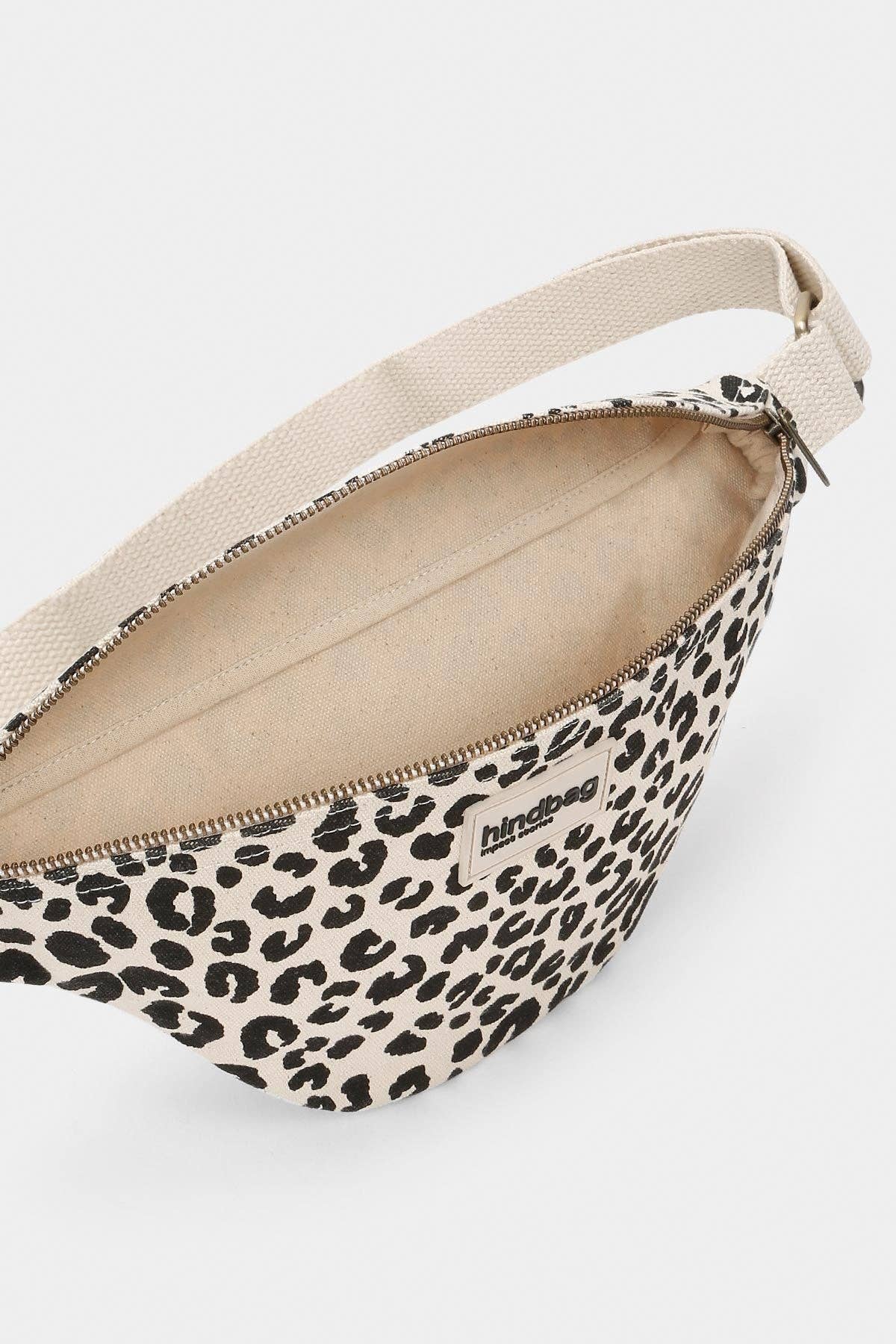 Bauchtasche Olivia in Ecru mit Leopardenmuster - Innenansicht