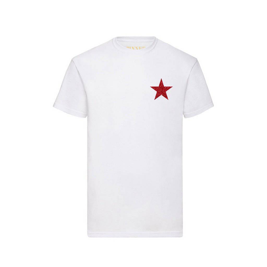 T-Shirt Star Glitter Red Chest - HOLE-X-WORLD