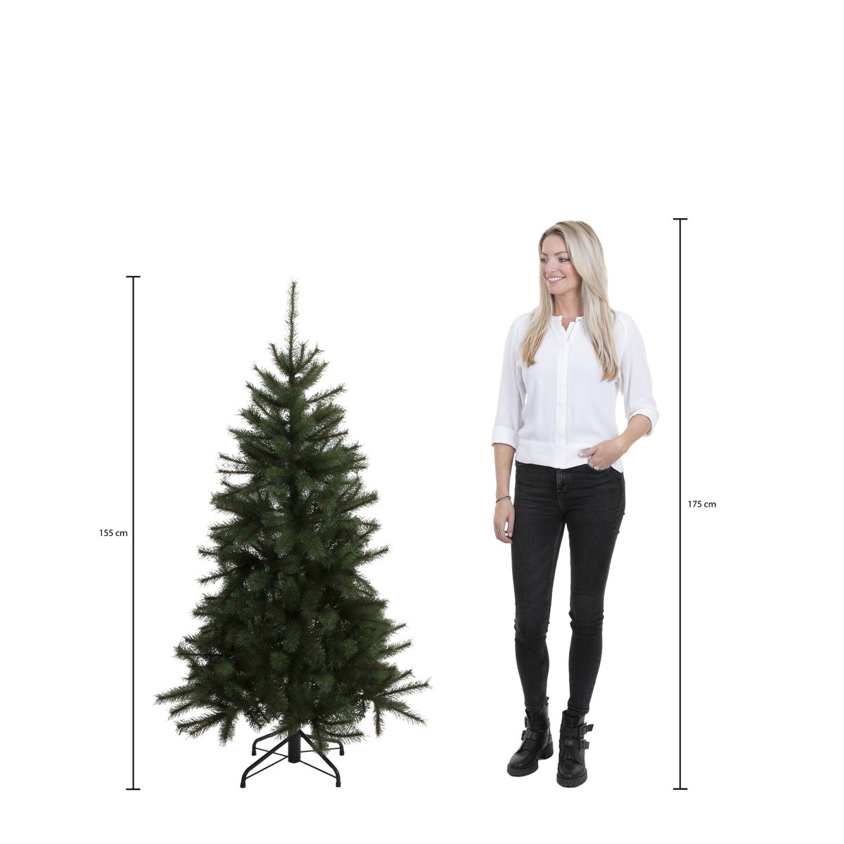 Brampton Künstlicher Weihnachtsbaum – H155 x Ø107 cm – Grün - HOLE-X-WORLD