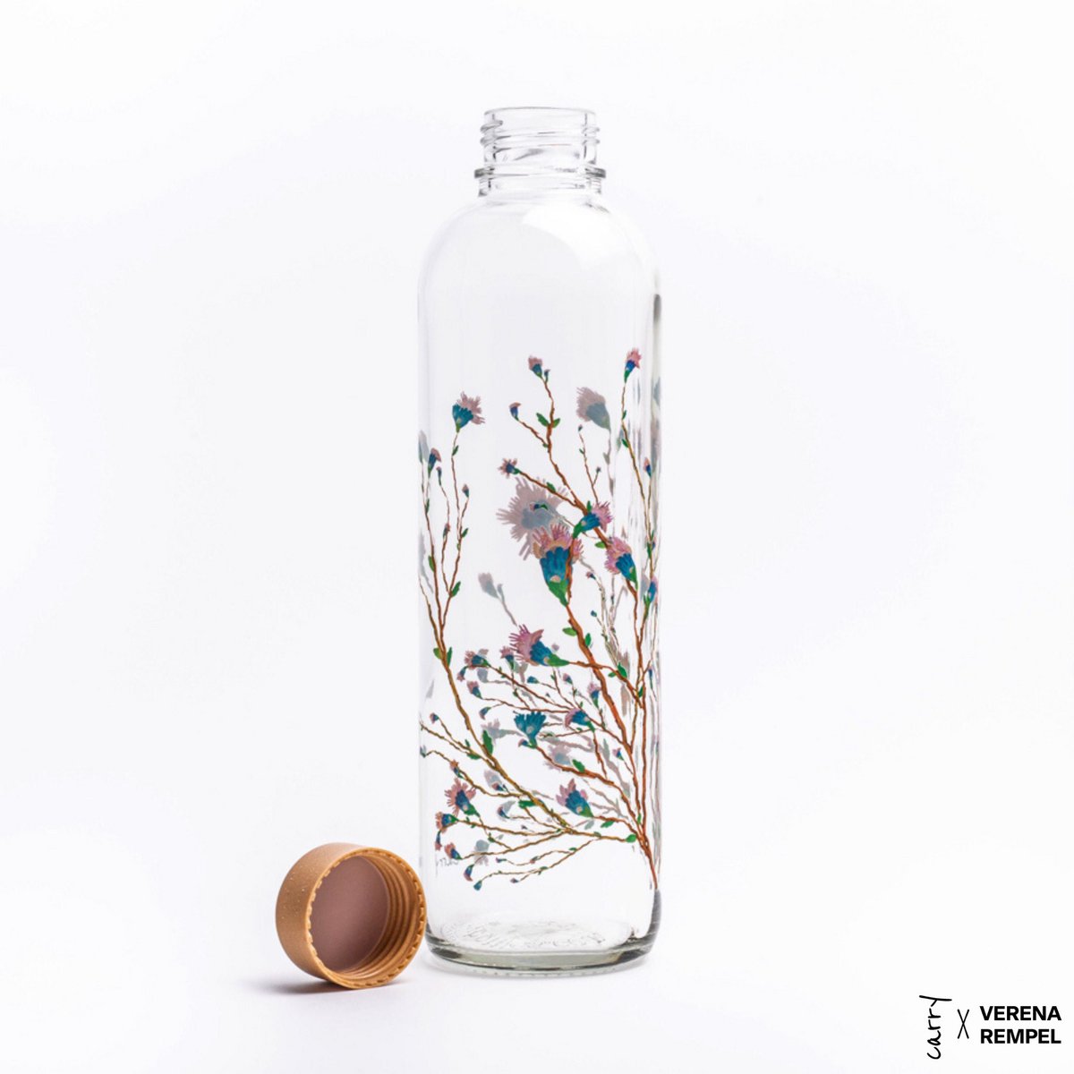 CARRY Bottle HANAMI 1,0 l Glasflasche - Blüten betrachten