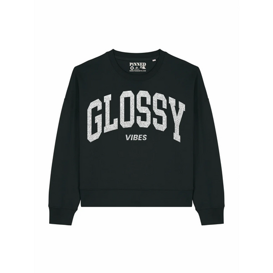 Kastenpullover Glossy Vibes Silver Glitter - HOLE-X-WORLD