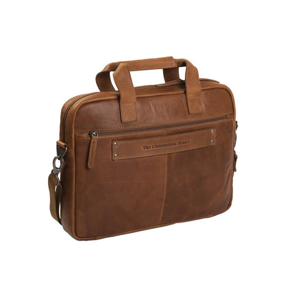 The Chesterfield Brand Laptoptasche Calvi – Frontansicht, cognac Wax Pull Up Leder