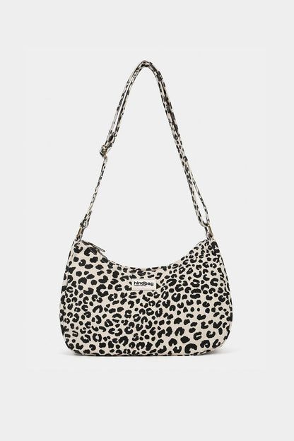 Leopardentasche Rosa in Ecru von hindbag - Vorderansicht