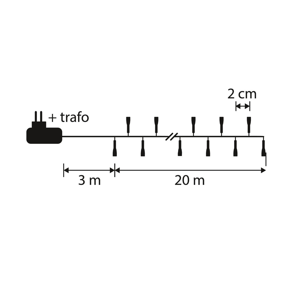 Luca Smart Lighting Schlangen-Weihnachtsbaumbeleuchtung mit 1000 LED-Lichtern – L2000 cm – Mehrfarbig