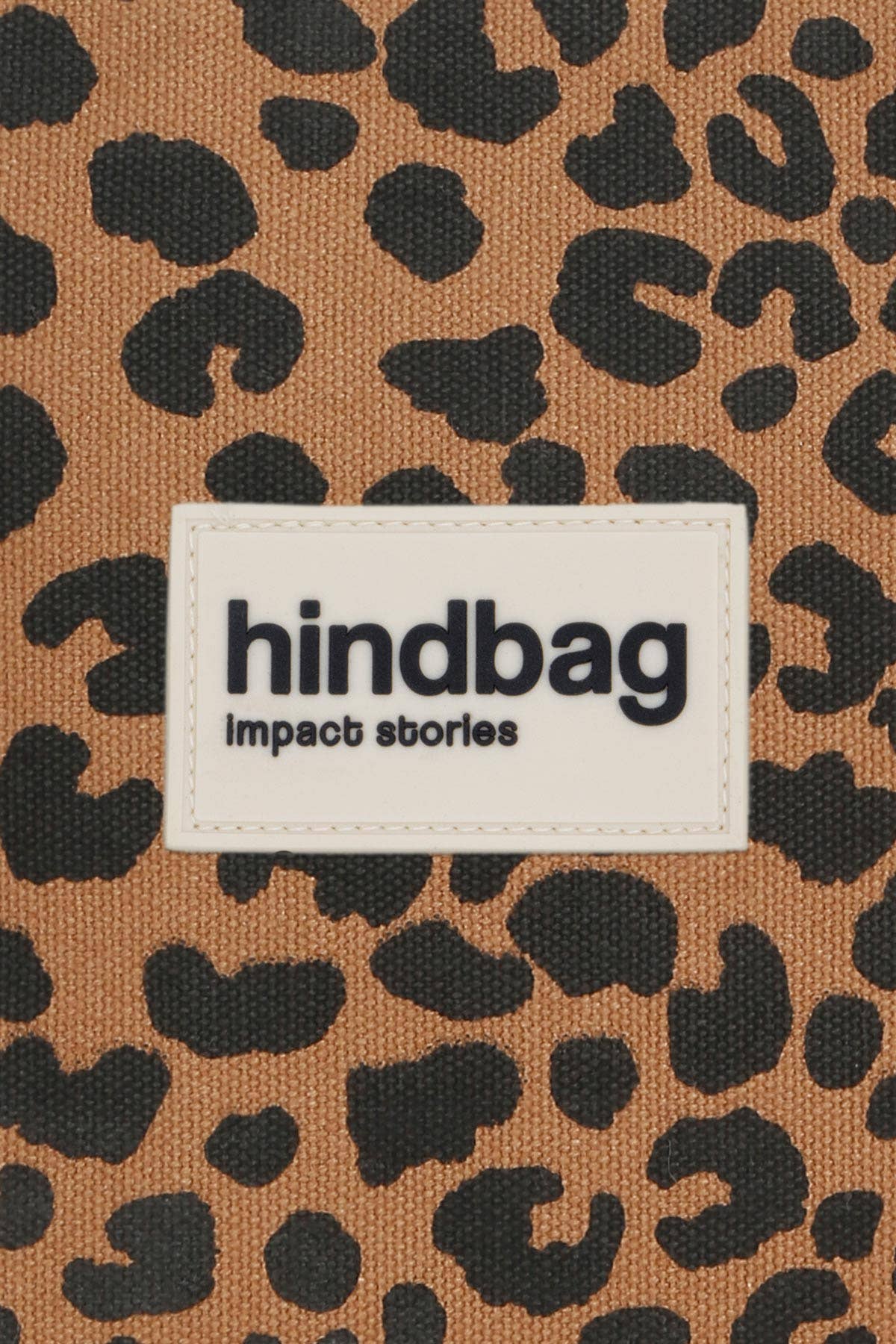 Ema Beutel von Hindbag im Leoparden-Print Zimt – Reißverschlusstäschchen aus GOTS Bio-Baumwolle, handgefertigtes Innenfutter