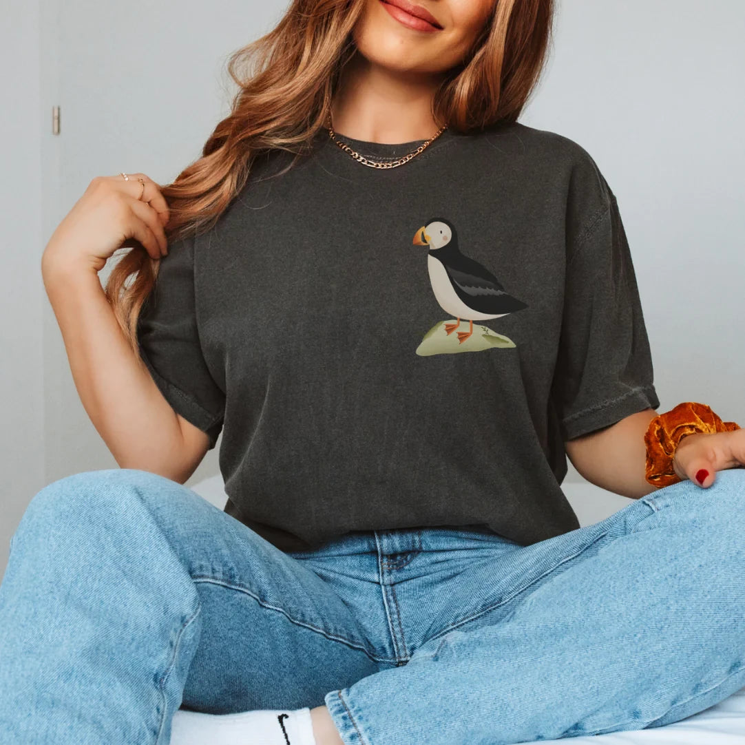 Tilda and Theo - T-Shirt Island Puffin - BIOBAUMWOLLE Papageientaucher Skandinavien Shirt - Iceland Souvenir