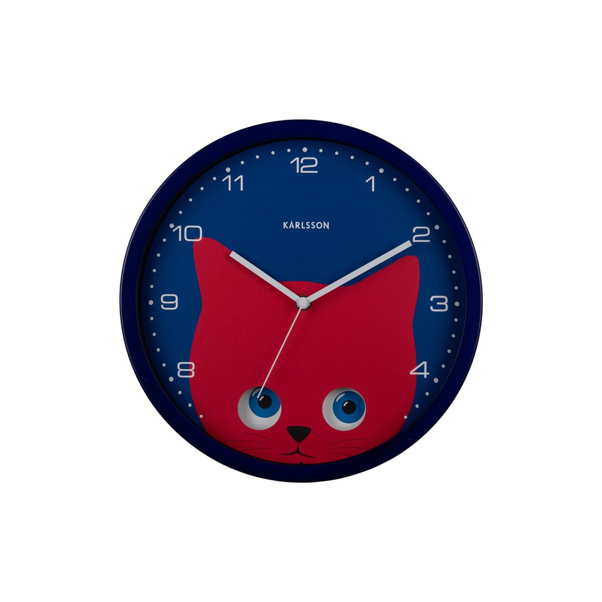 Wanduhr Peekaboo Katze