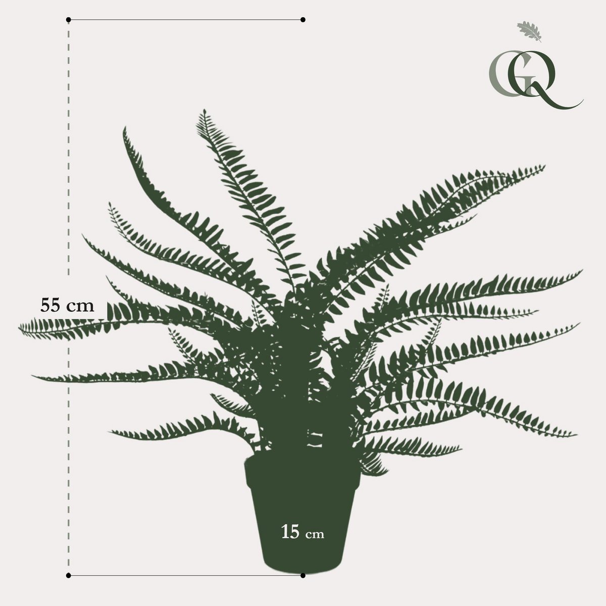 Künstliche Pflanze - Nephrolepis Exaltata - Bostonfarn - 55 cm