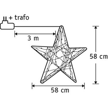 Stern mit klassischer weißer LED-Beleuchtung – Ø58 cm – Silber