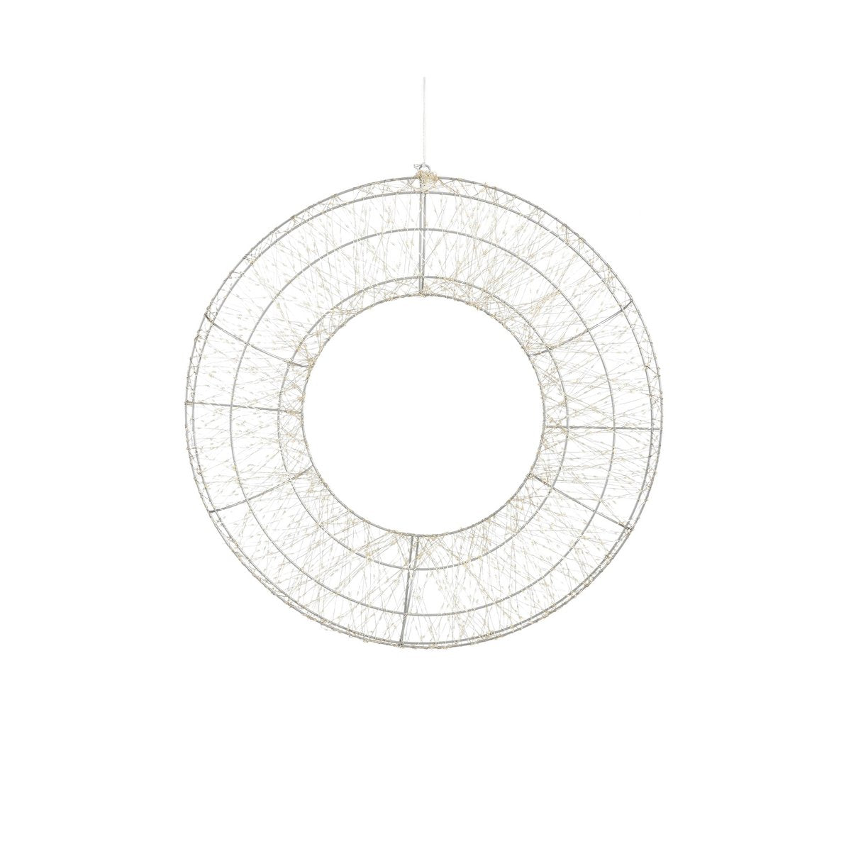 Lichterkranz mit warmweißer LED-Beleuchtung – Ø60 cm – Silber - HOLE-X-WORLD