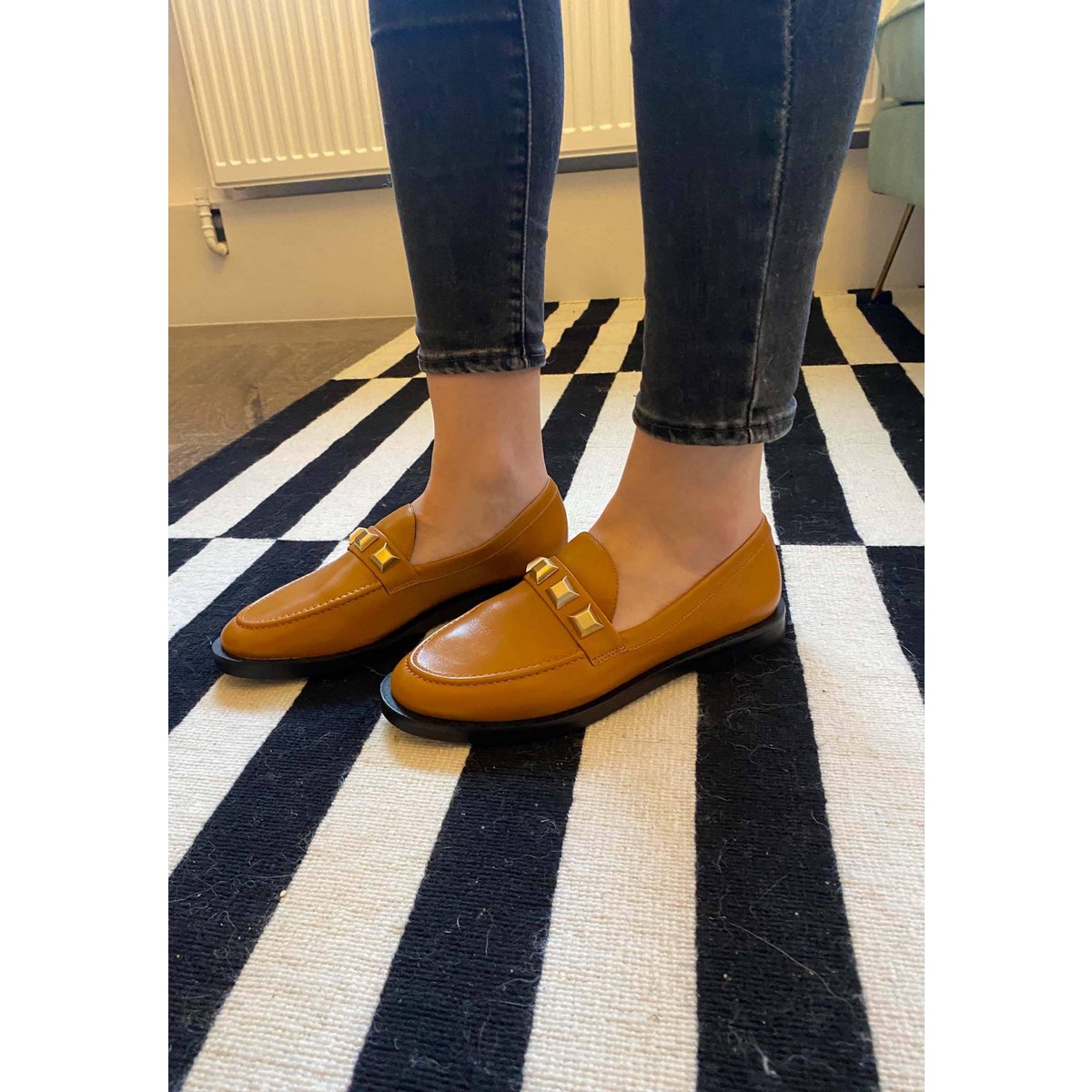 Damen-Loafer mit Ärmeln, Herbst-Leder