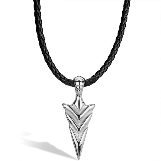 Lederhalskette "Arrow" - die elegante Lederhalskette, perfekt für jedes Outfit - SILBER