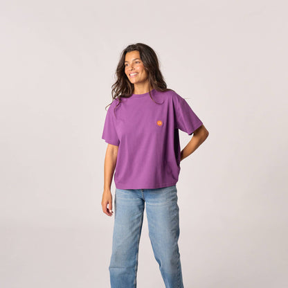 Damen T-Shirt Bio-Baumwolle Violett Größe L – BILLYBELT