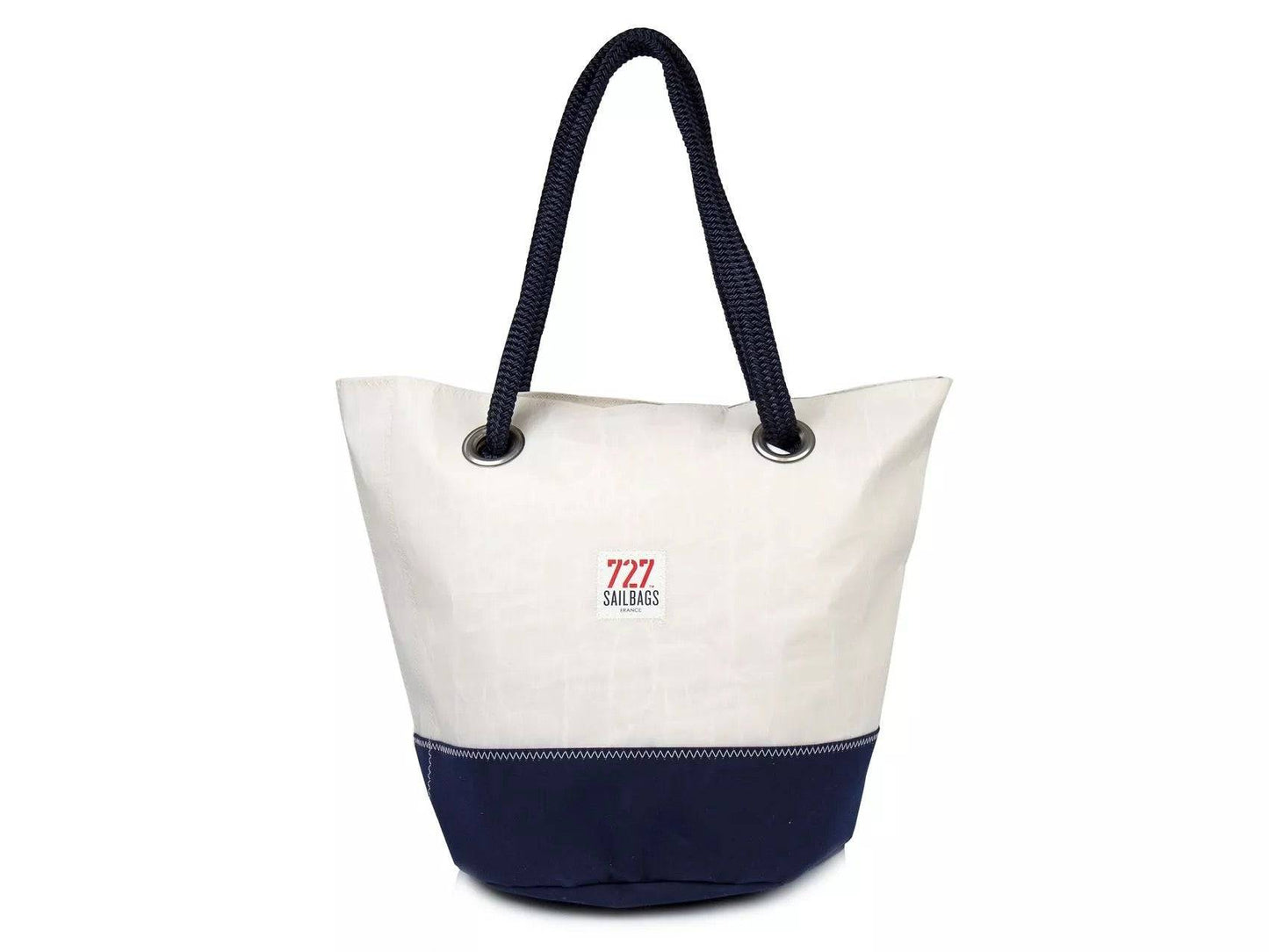 727 Sailbags Handtasche Sandy N°5 Summer Time * 100 % recycelte Segel * Null Abfall Ziel * weiß beige * handgemacht