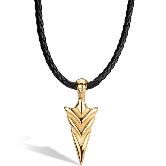 Lederhalskette "Arrow" - die elegante Lederhalskette, perfekt für jedes Outfit - GOLD