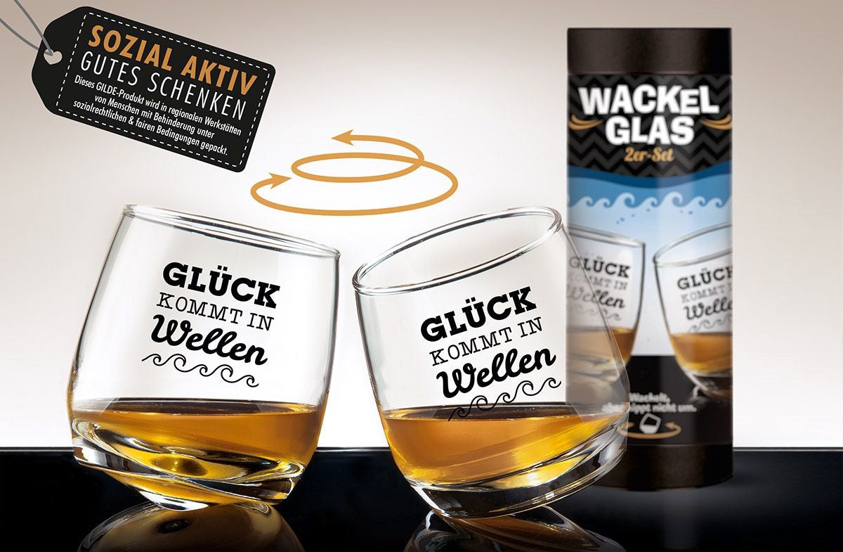 Wackelglas Glück kommt in Wellen