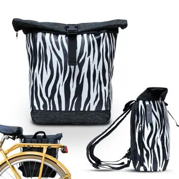 Kombi Fahrradtasche/Rucksack Zebra