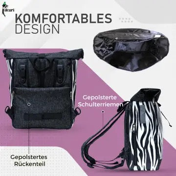 Kombi Fahrradtasche/Rucksack Zebra