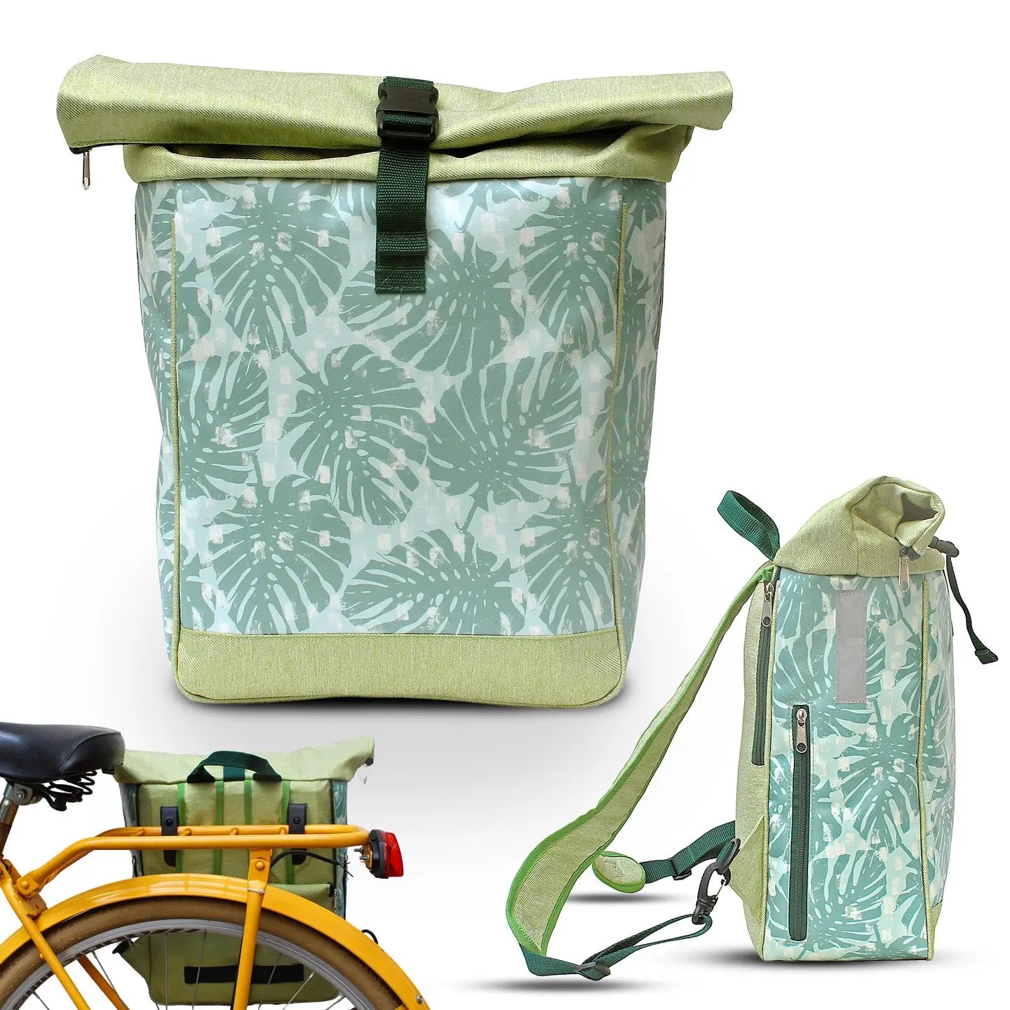 Kombi Fahrradtasche/Rucksack Monstera