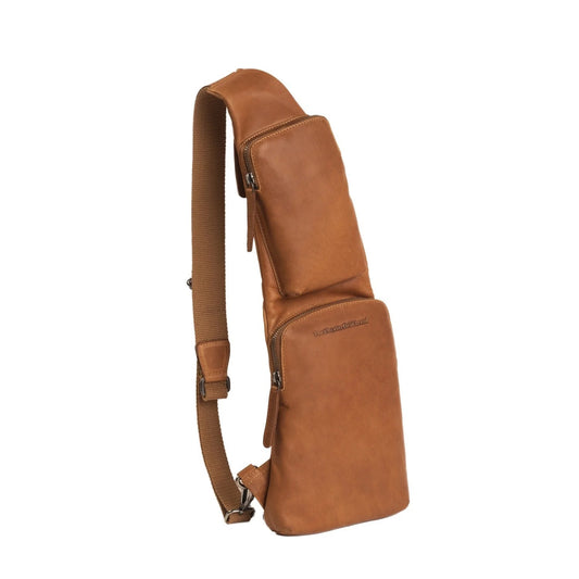 Leder Crossbody Logan Cognac – The Chesterfield Brand | Frontansicht freistehend