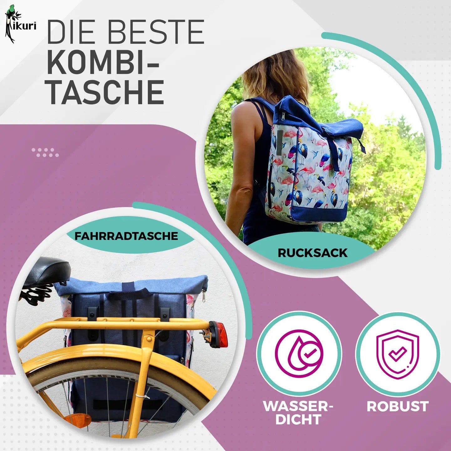 Kombi Fahrradtasche/Rucksack Pajaros