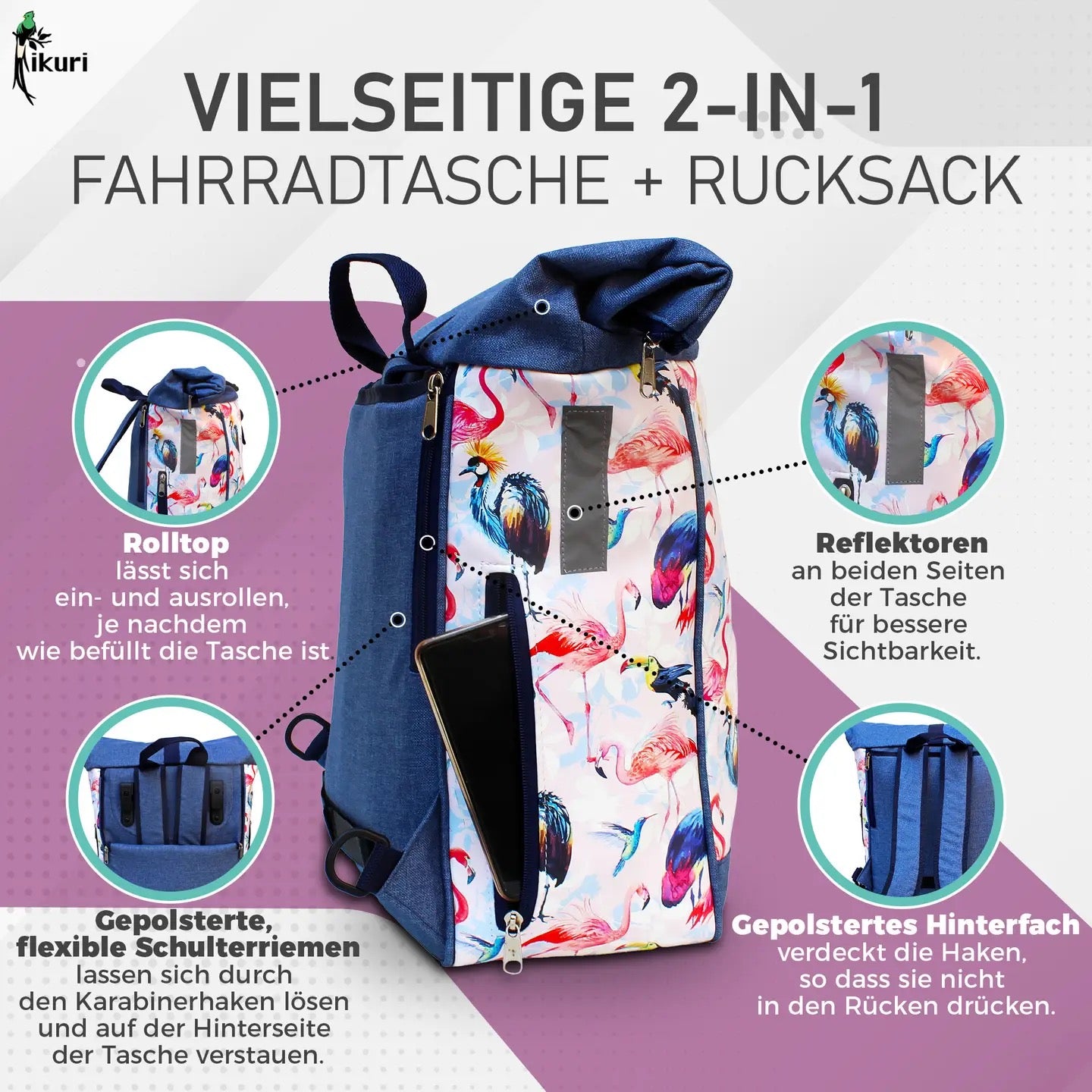 Kombi Fahrradtasche/Rucksack Pajaros