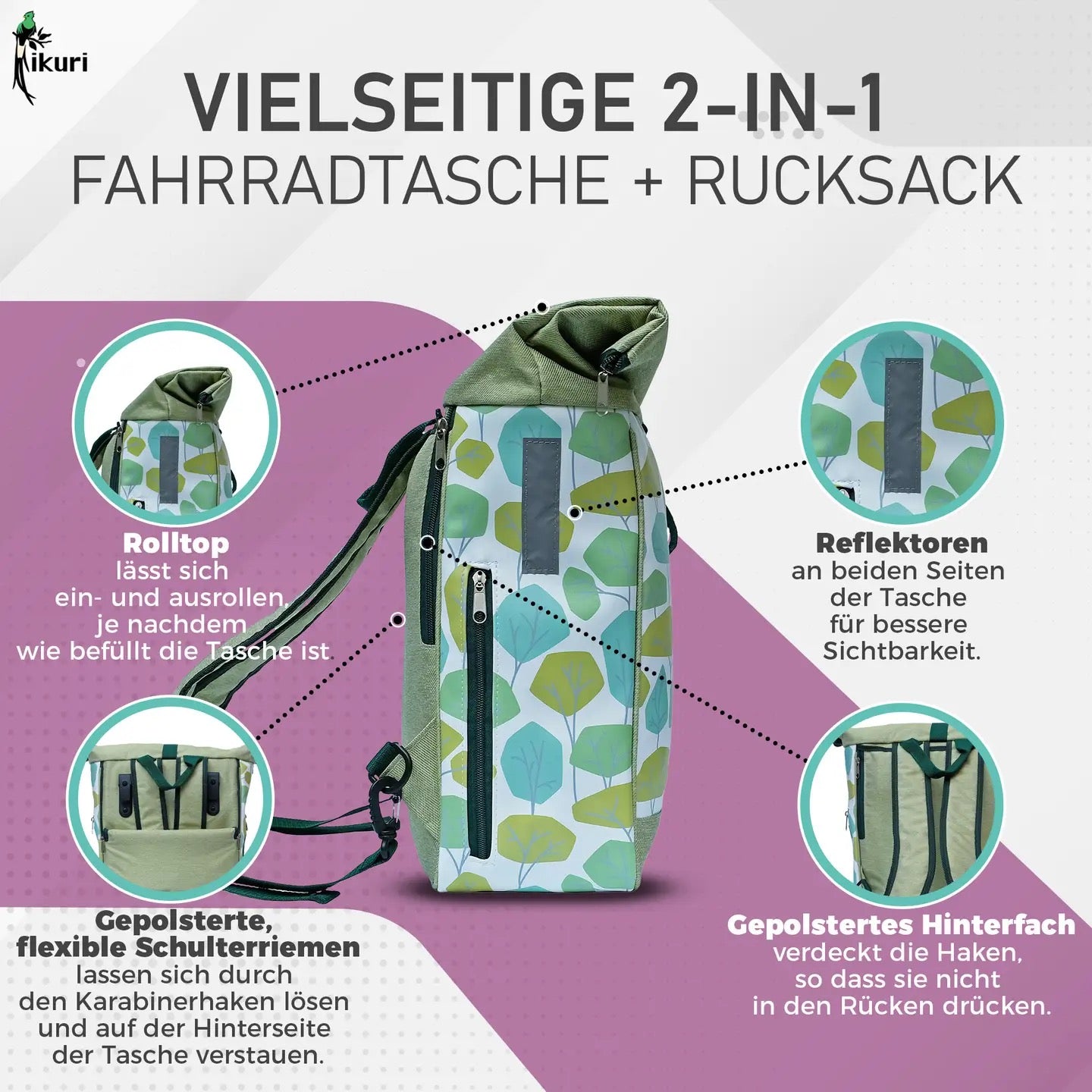 Kombi Fahrradtasche/Rucksack Bosque