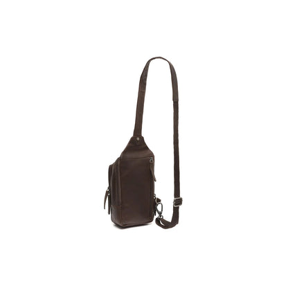 Leder Crossbody Riga Braun – Seitenansicht mit abnehmbarem Schultergurt & Karabiner