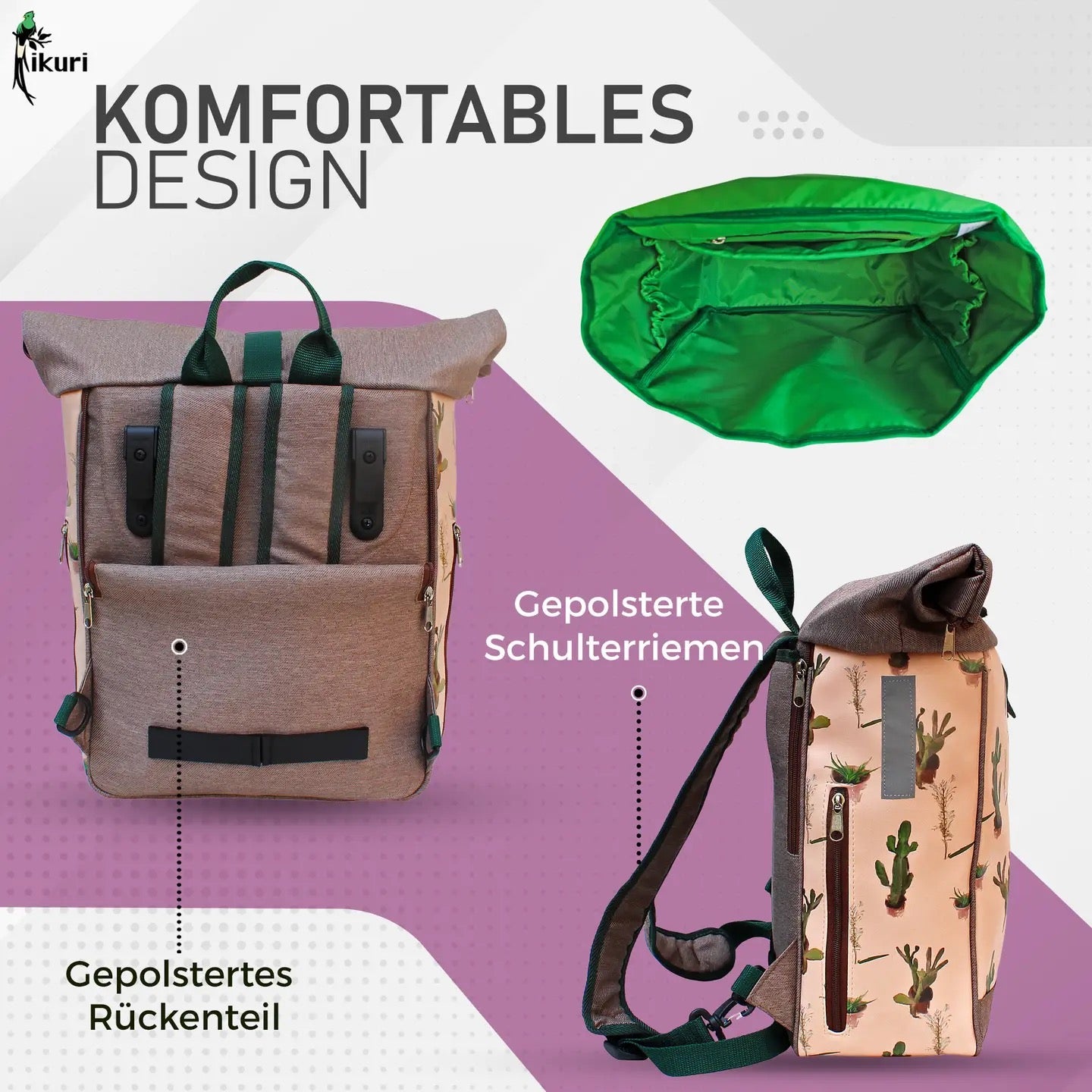 Kombi Fahrradtasche/Rucksack Cactus