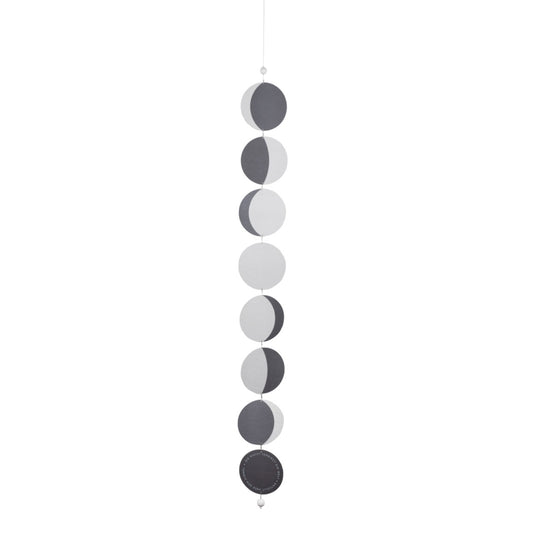Mondnacht Papierkette mit Druck 82cm  schwarz-weiß, Papierkette, Papiergirlande, Mobile