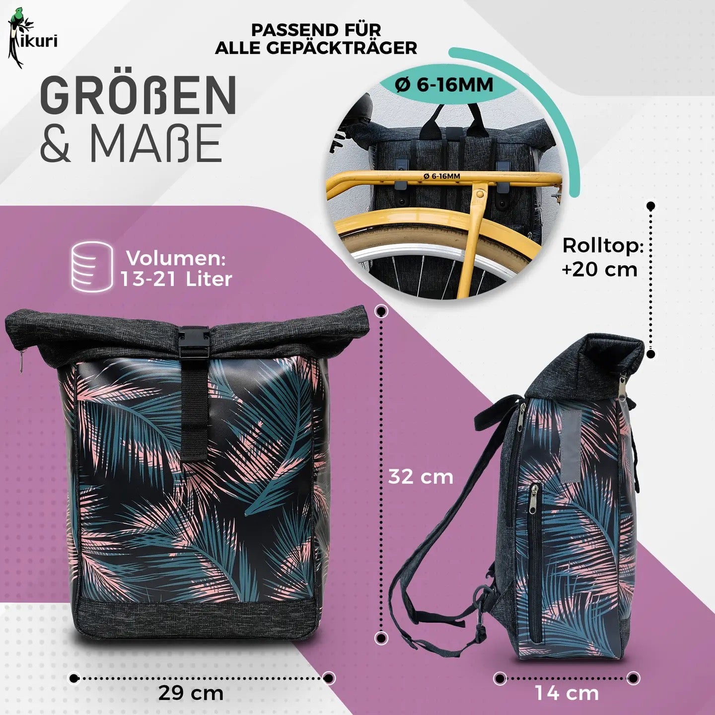 retro fahrradtasche KOMBI Fahrradtasche Rucksack Retro Palma – wasserabweisend & handgefertigt