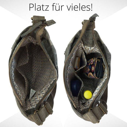 Sunsa Canvas Umhängetasche. Vintage Stil mit Fahrrad Motiv Crossbody Hobo. Vegane Tasche. - HOLE-X-WORLD