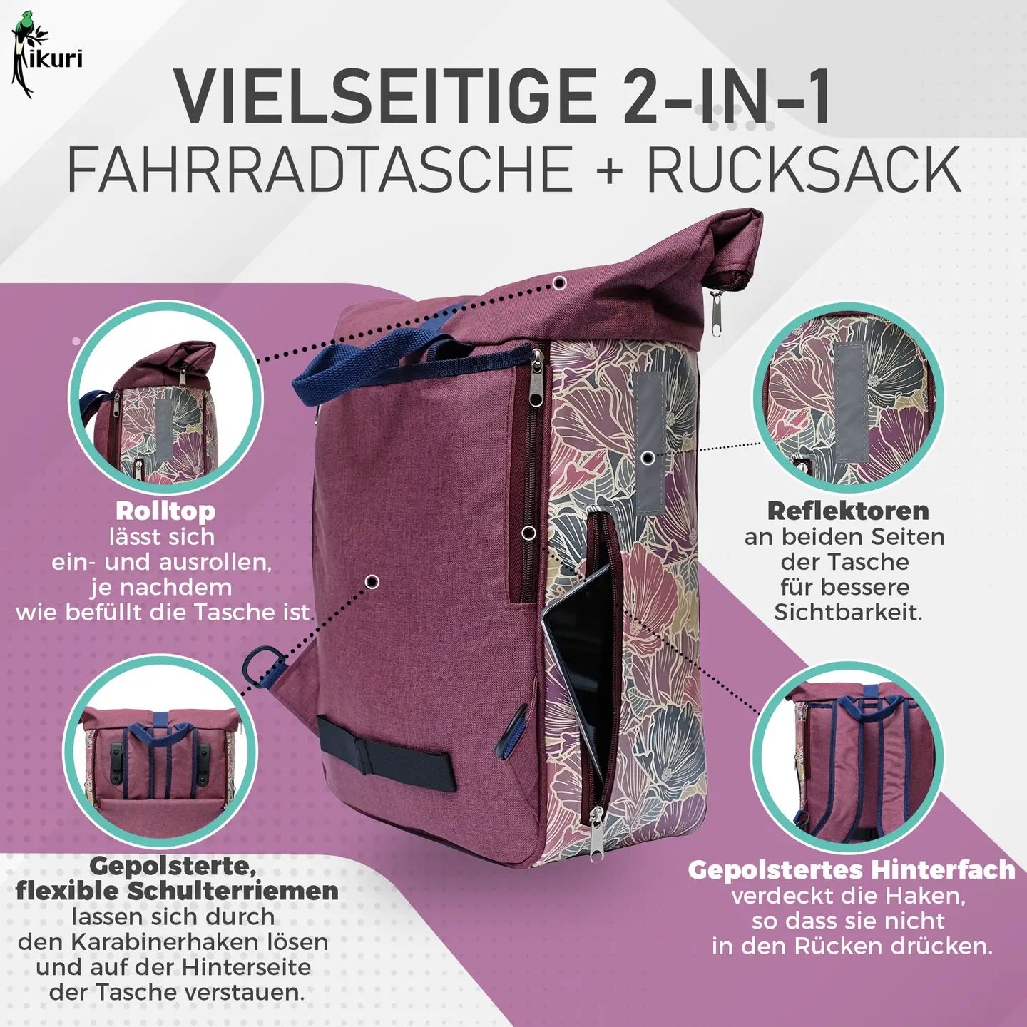 Kombi Fahrradtasche/Rucksack Veranillo