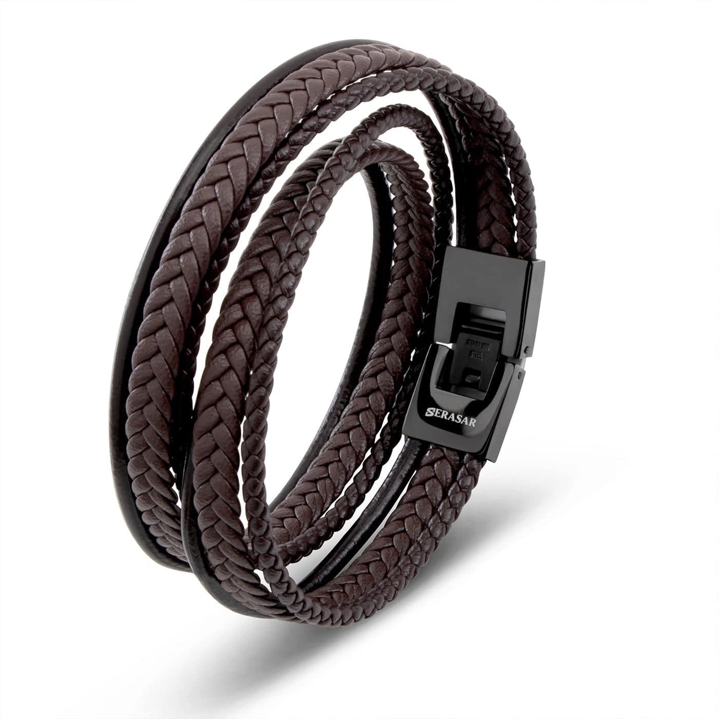 Lederarmband "Wrap" - cooles Wickelarmband aus echtem Rindsleder- BRAUN