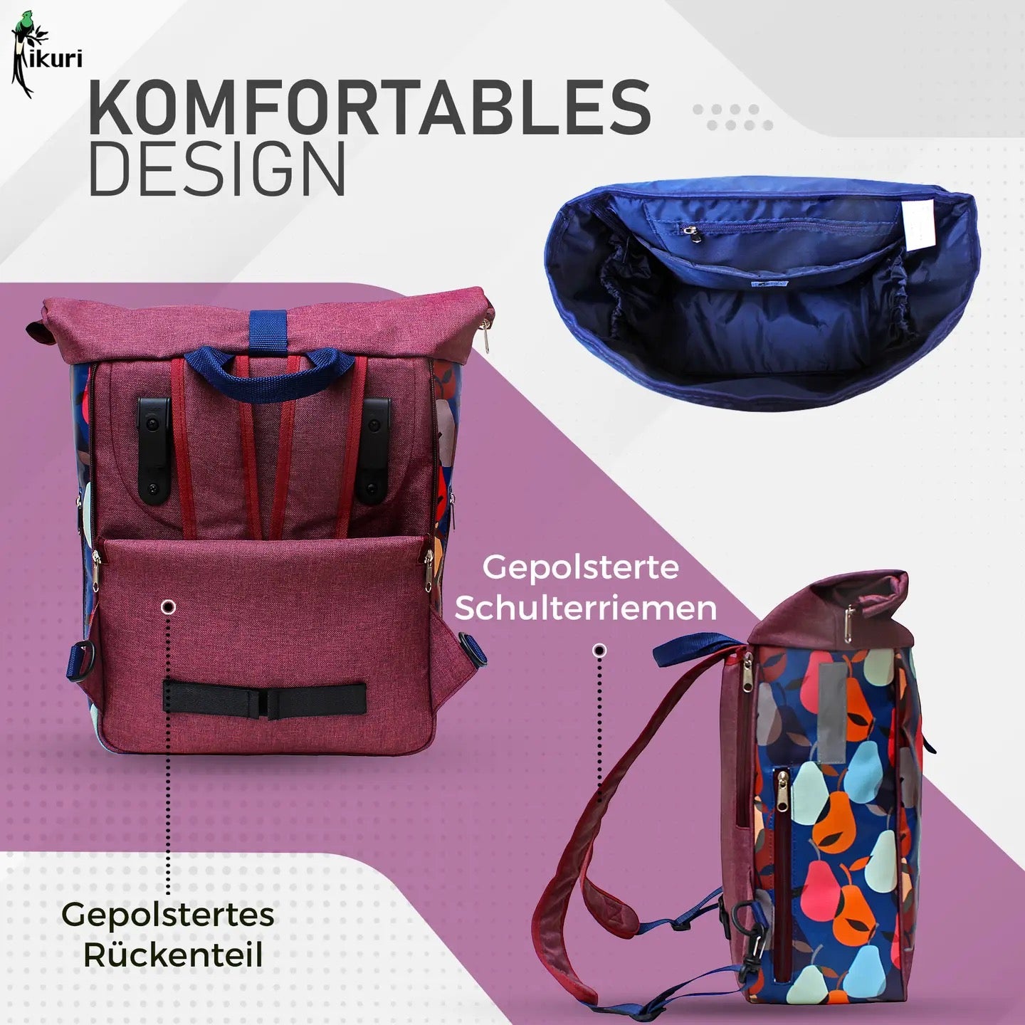 Kombi Fahrradtasche/Rucksack Peras blau