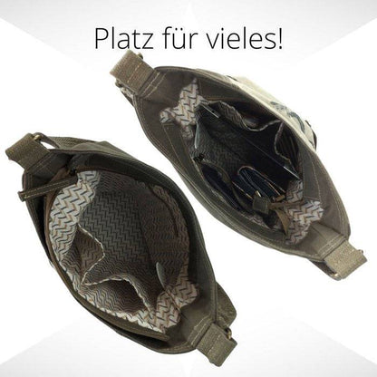 Sunsa Canvas Umhängetasche. Vintage Stil mit Fahrrad Motiv Crossbody Hobo. Vegane Tasche. - HOLE-X-WORLD