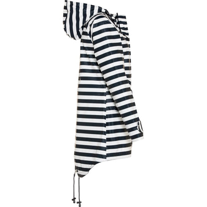 BMS HafenCity Coat SoftSkin Damen Regenmantel Blau-Weiß gestreift – BMS Hamburg | HOLE-X