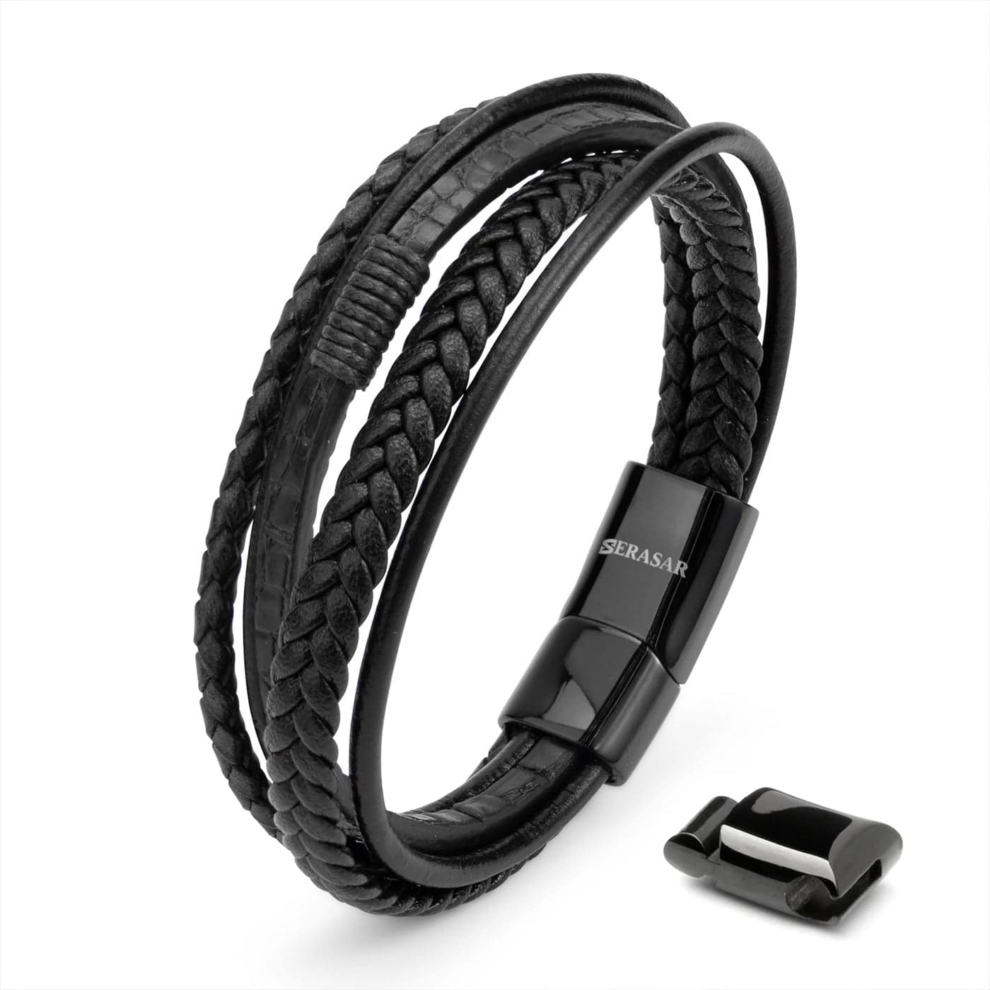 Lederarmband "Wild" - echtes Rindsleder im coolen Style und ein starker Magnetverschluss - BRAUN