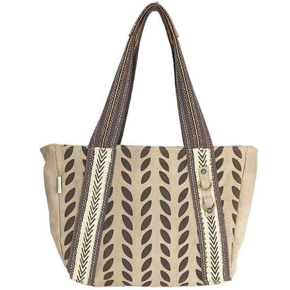Sunsa Damen Handtasche. Brauner Shopper im Vintage Stil. Schultertasche aus Canvas. Große Vegane Tasche - HOLE-X-WORLD