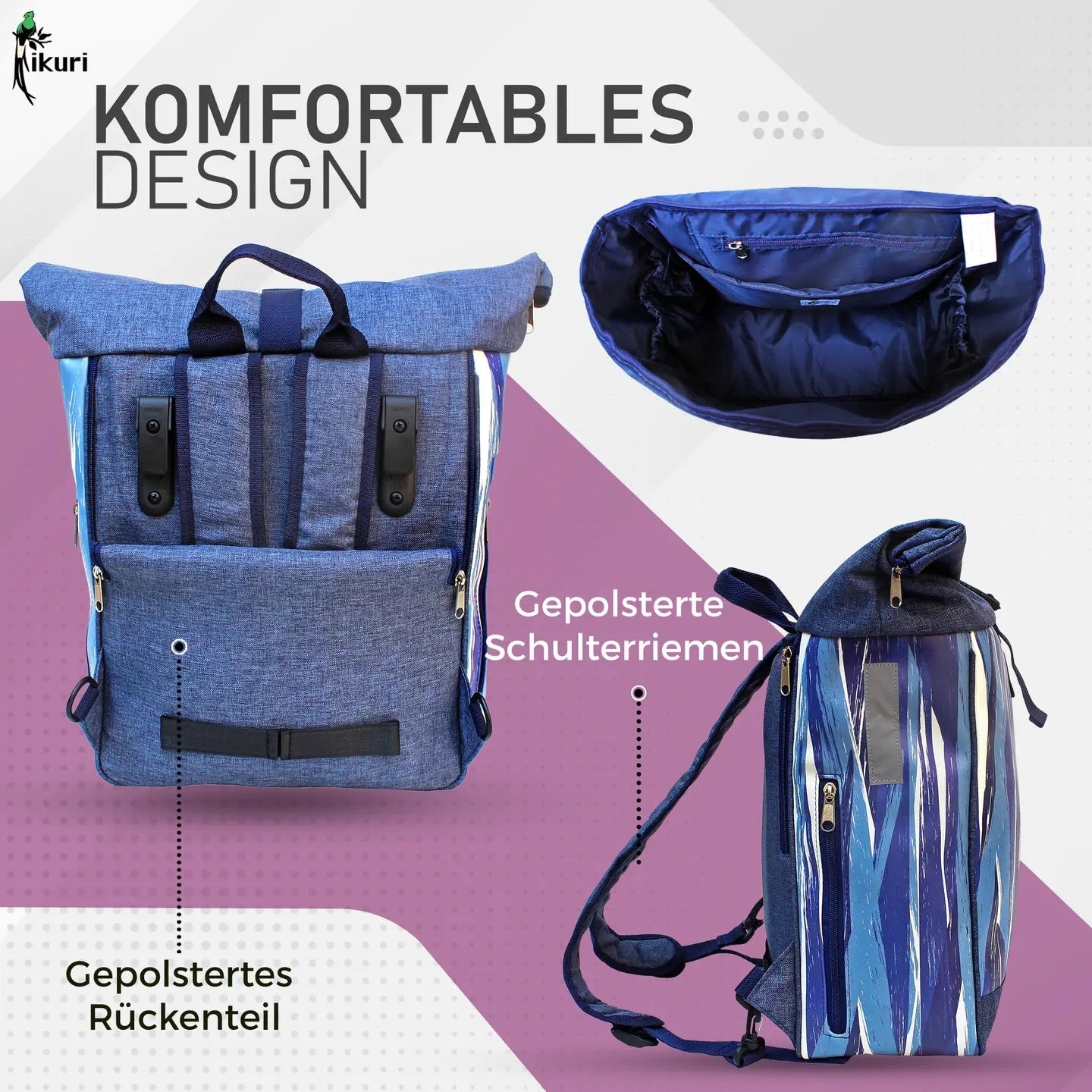 Kombi Fahrradtasche/Rucksack Indigo