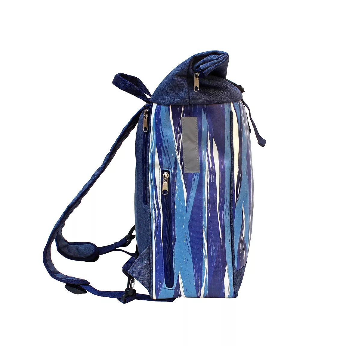 IKURI Fahrradtasche / Rucksack KOMBI aus Wachstuch - Gepäcktasche Unisex Wasserdicht Bike Design Indigo